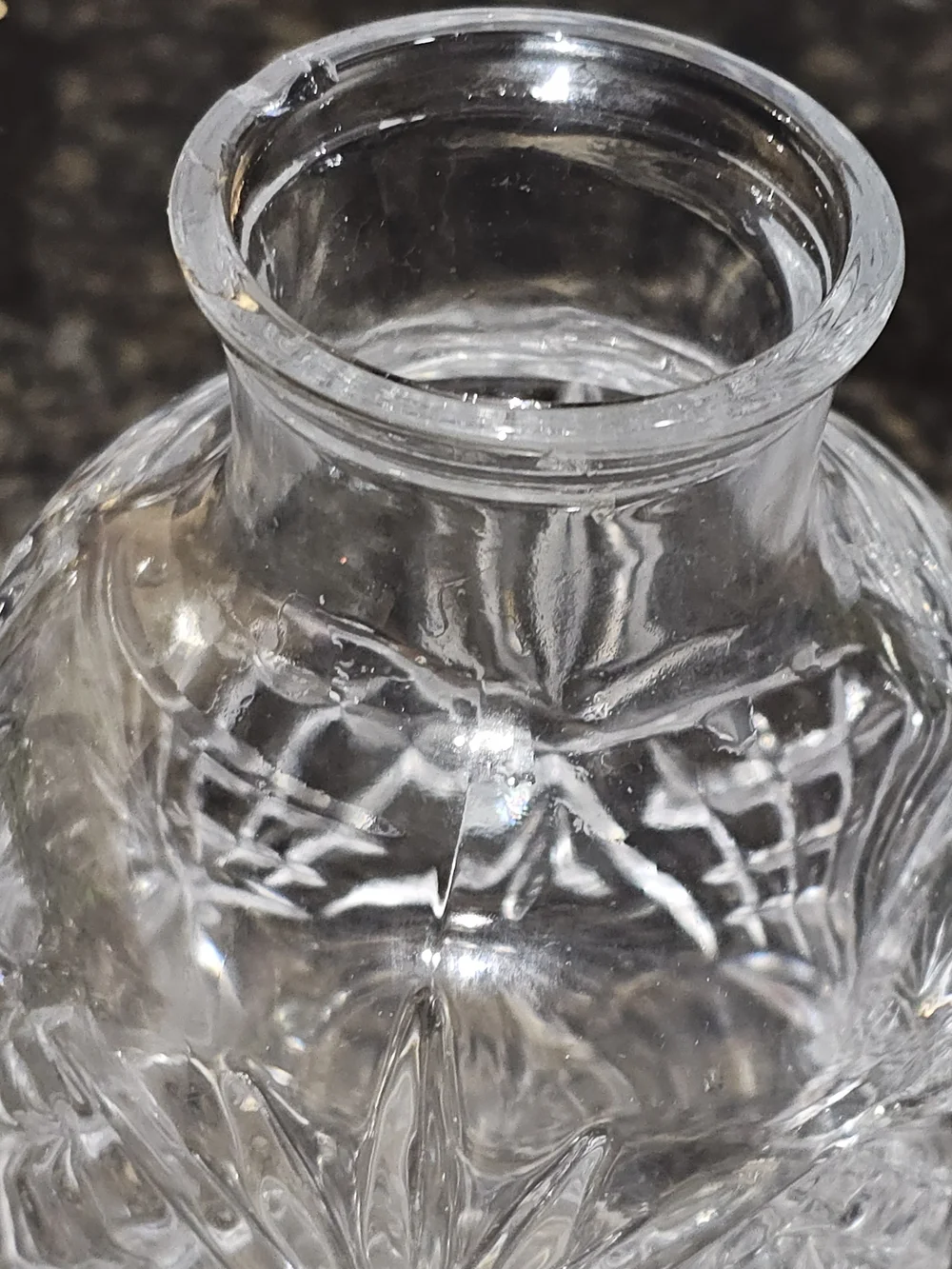Cut Crystal Square Vase with Peach Rose And Crystal Bedside Water Bottle W/Lid